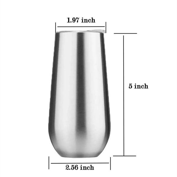 6 Oz.Stainless Steel Double Wall Vacuum Insulated Tumblers - 6 Oz.Stainless Steel Double Wall Vacuum Insulated Tumblers - Image 1 of 6