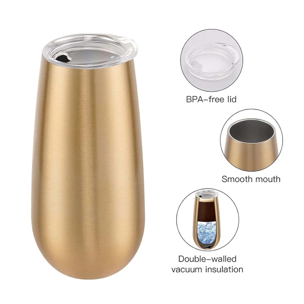 6 Oz.Stainless Steel Double Wall Vacuum Insulated Tumblers - 6 Oz.Stainless Steel Double Wall Vacuum Insulated Tumblers - Image 2 of 6