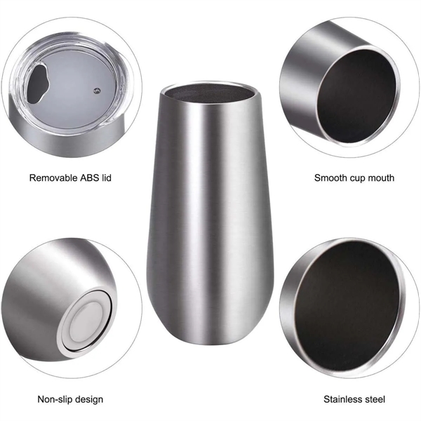 6 Oz.Stainless Steel Double Wall Vacuum Insulated Tumblers - 6 Oz.Stainless Steel Double Wall Vacuum Insulated Tumblers - Image 3 of 6
