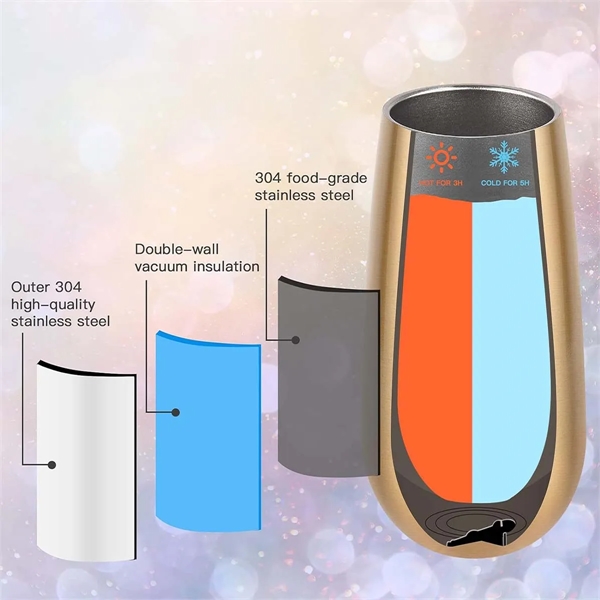 6 Oz.Stainless Steel Double Wall Vacuum Insulated Tumblers - 6 Oz.Stainless Steel Double Wall Vacuum Insulated Tumblers - Image 6 of 6