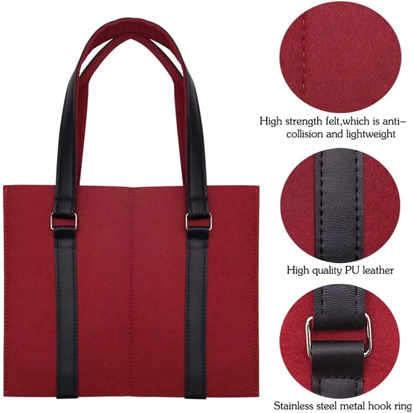 2 Bottle Tote Bag Wine Felt Travel Reusable Gift Carrier - 2 Bottle Tote Bag Wine Felt Travel Reusable Gift Carrier - Image 4 of 7