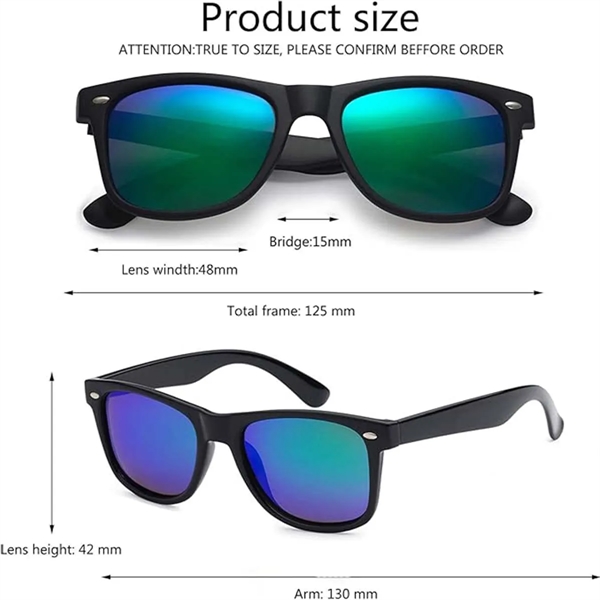 Retro Classic Sunglasses Unisex Polarized Color Mirror Lens - Retro Classic Sunglasses Unisex Polarized Color Mirror Lens - Image 1 of 4