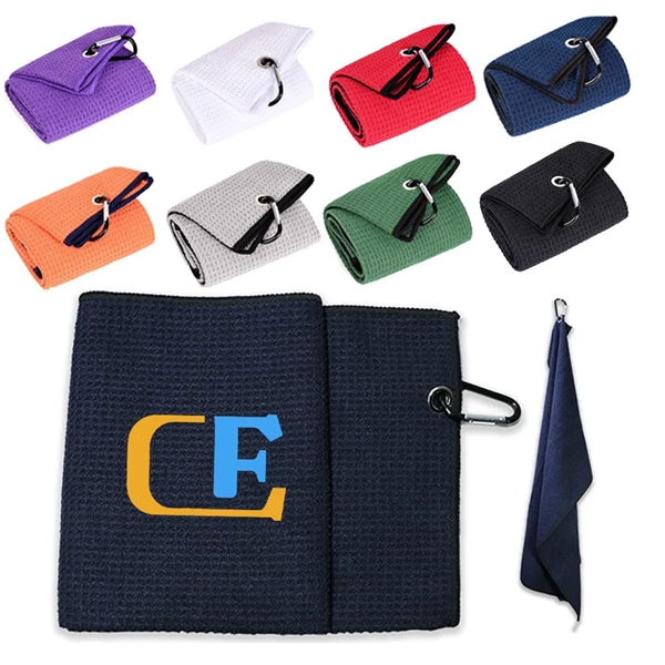 Golf Towel With Heavy Duty Carabiner Clip - Golf Towel With Heavy Duty Carabiner Clip - Image 0 of 5