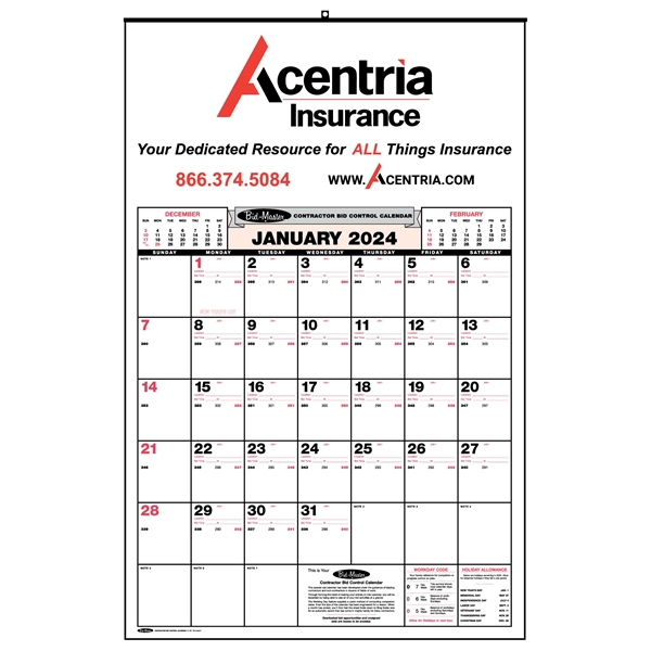 Contractor Wall Calendar - Contractor Wall Calendar - Image 0 of 1