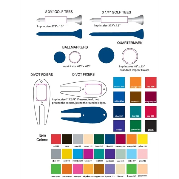 Combo Golf Pack with Ball Marker/Divot Tool & 10 Long Tees - Combo Golf Pack with Ball Marker/Divot Tool & 10 Long Tees - Image 4 of 4