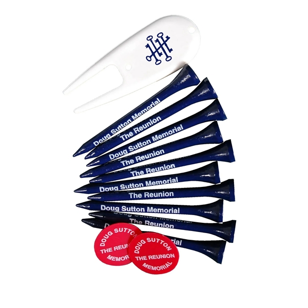 Combo Golf Pack with Ball Marker/Divot Tool & 10 Long Tees - Combo Golf Pack with Ball Marker/Divot Tool & 10 Long Tees - Image 0 of 4
