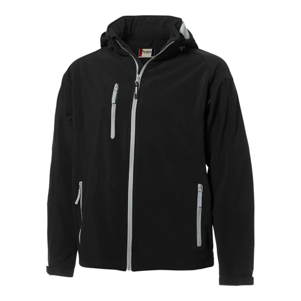 Clique Serac Stretch Softshell Hooded Full Zip Mens Jacket - Clique Serac Stretch Softshell Hooded Full Zip Mens Jacket - Image 0 of 11
