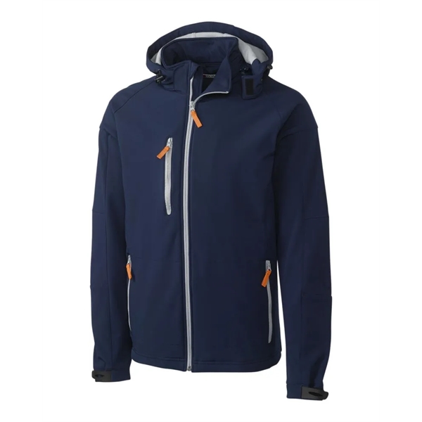 Clique Serac Stretch Softshell Hooded Full Zip Mens Jacket - Clique Serac Stretch Softshell Hooded Full Zip Mens Jacket - Image 4 of 11
