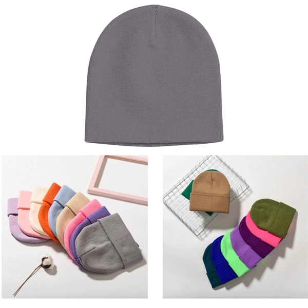 Unisex Knit Acrylic Winter Beanie Hats Cap - Unisex Knit Acrylic Winter Beanie Hats Cap - Image 3 of 3