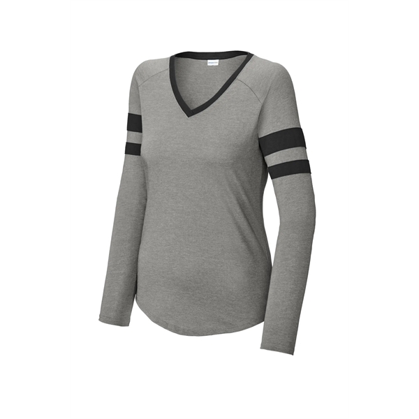 Sport-Tek Women's Halftime Stripe Long Sleeve V-Neck Tee - Sport-Tek Women's Halftime Stripe Long Sleeve V-Neck Tee - Image 18 of 24