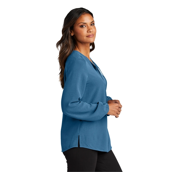 Port Authority Women's Textured Crepe Blouse - Port Authority Women's Textured Crepe Blouse - Image 4 of 14