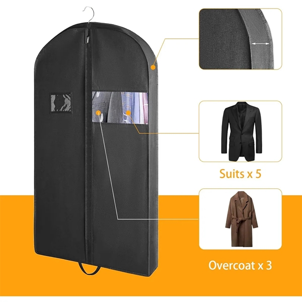 Foldable Clear Hanging Travel Suit Long Dress Garment Bags - Foldable Clear Hanging Travel Suit Long Dress Garment Bags - Image 2 of 6