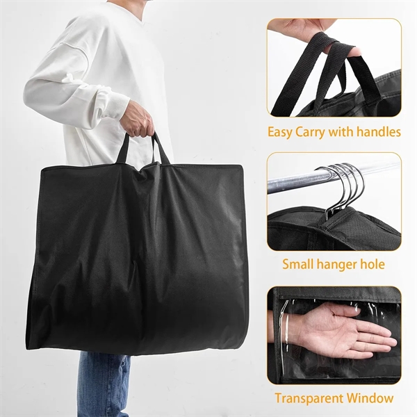 Foldable Clear Hanging Travel Suit Long Dress Garment Bags - Foldable Clear Hanging Travel Suit Long Dress Garment Bags - Image 3 of 6