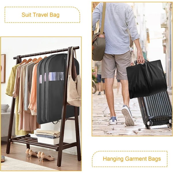 Foldable Clear Hanging Travel Suit Long Dress Garment Bags - Foldable Clear Hanging Travel Suit Long Dress Garment Bags - Image 5 of 6