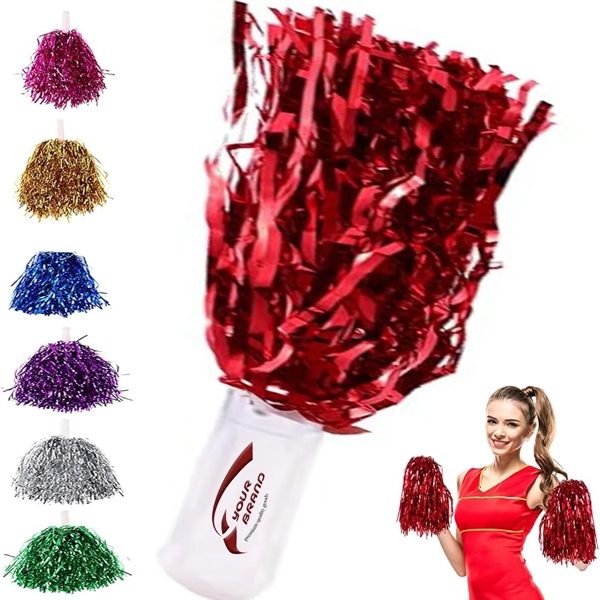 Portable Colorful Cheerleading Pom With Plastic Handle - Portable Colorful Cheerleading Pom With Plastic Handle - Image 0 of 7