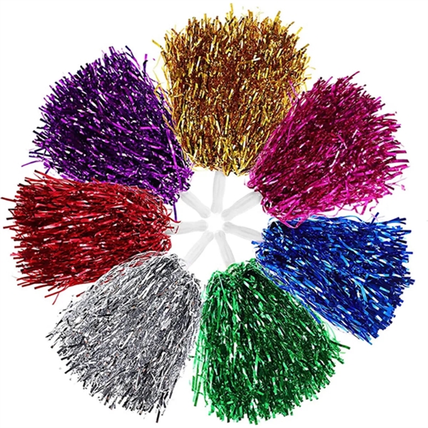 Portable Colorful Cheerleading Pom With Plastic Handle - Portable Colorful Cheerleading Pom With Plastic Handle - Image 3 of 7