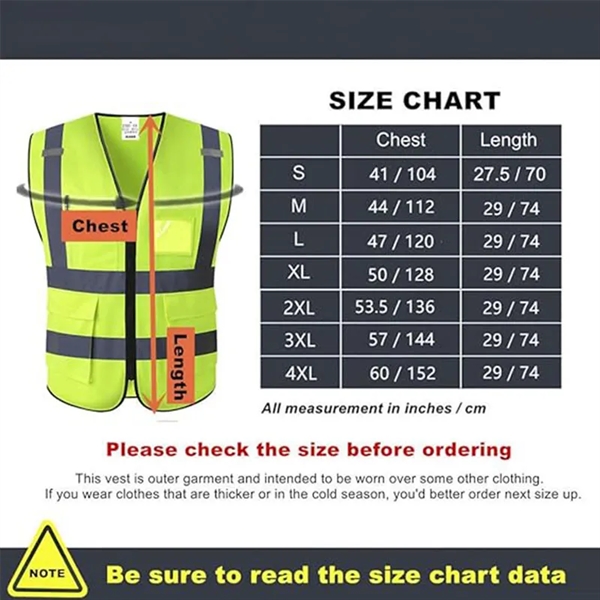 High-visibility Reflective Safety Vest With Pockets - High-visibility Reflective Safety Vest With Pockets - Image 1 of 2