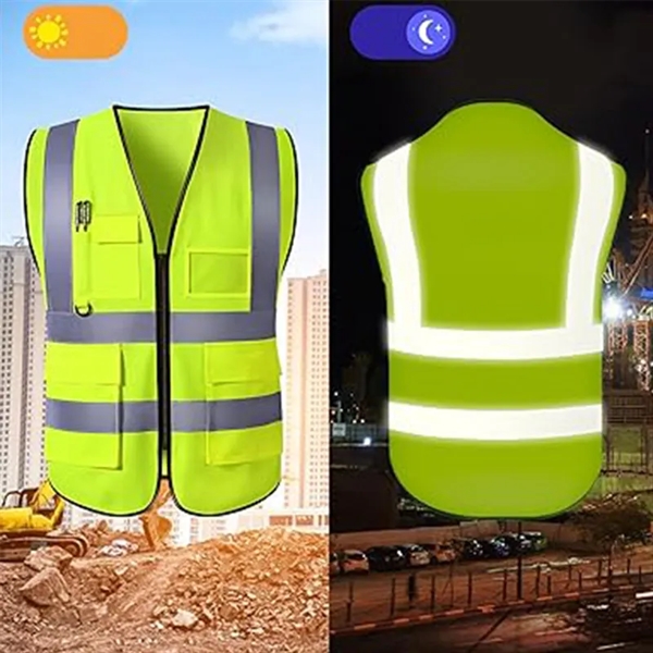 High-visibility Reflective Safety Vest With Pockets - High-visibility Reflective Safety Vest With Pockets - Image 2 of 2