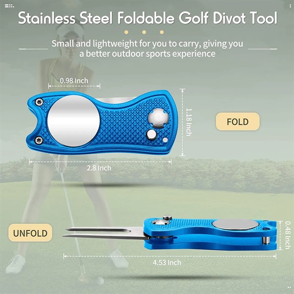 Foldable Metal Golf Divot Tool - Foldable Metal Golf Divot Tool - Image 2 of 3