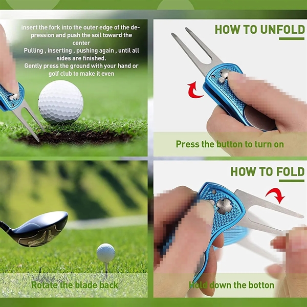 Foldable Metal Golf Divot Tool - Foldable Metal Golf Divot Tool - Image 3 of 3