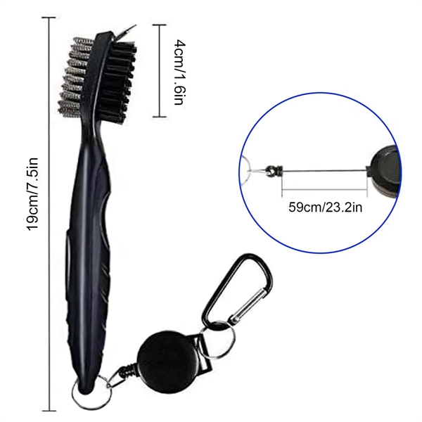 Golf Club Cleaning Brush with Retractable Aluminum Carabiner - Golf Club Cleaning Brush with Retractable Aluminum Carabiner - Image 2 of 4
