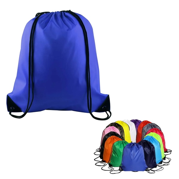 420D Polyester Drawstring Backpack Bag - 420D Polyester Drawstring Backpack Bag - Image 1 of 14