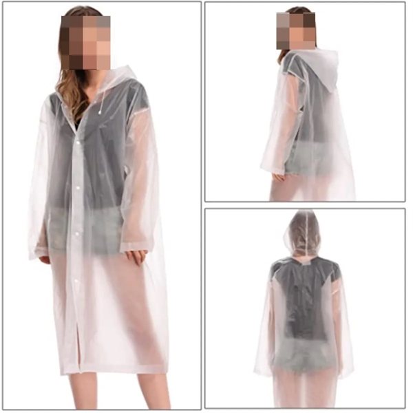 Reusable EVA Raincoat Poncho Rain Jacket - Reusable EVA Raincoat Poncho Rain Jacket - Image 2 of 3