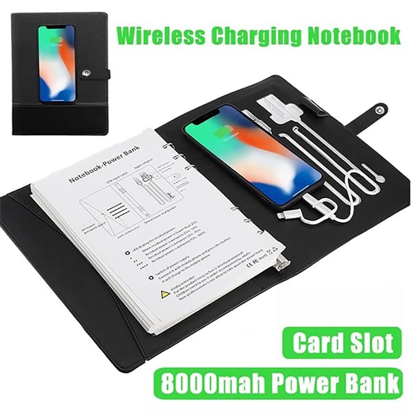 Qi Wireless Charging Notebook With Power Bank - Qi Wireless Charging Notebook With Power Bank - Image 1 of 5