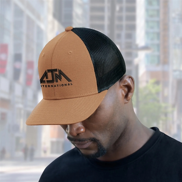 6 Panel Pro-Round Duck Canvas (Mesh Back) Baseball Cap - 6 Panel Pro-Round Duck Canvas (Mesh Back) Baseball Cap - Image 7 of 11