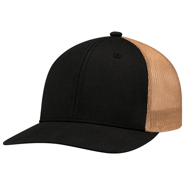 6 Panel Pro-Round Duck Canvas (Mesh Back) Baseball Cap - 6 Panel Pro-Round Duck Canvas (Mesh Back) Baseball Cap - Image 2 of 11
