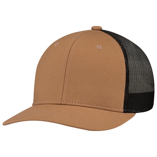 6 Panel Pro-Round Duck Canvas (Mesh Back) Baseball Cap - 6 Panel Pro-Round Duck Canvas (Mesh Back) Baseball Cap - Image 3 of 11