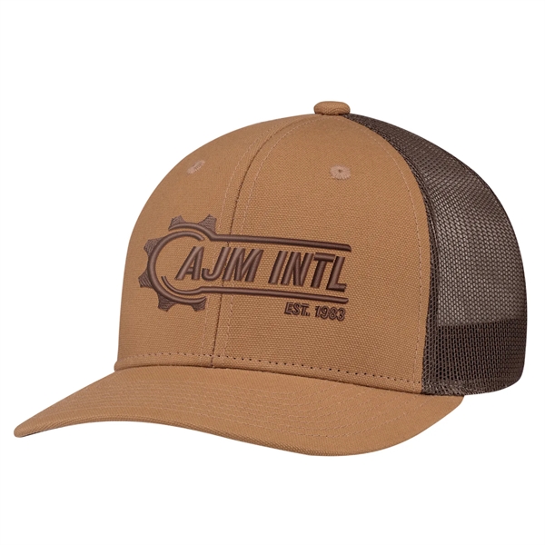 6 Panel Pro-Round Duck Canvas (Mesh Back) Baseball Cap - 6 Panel Pro-Round Duck Canvas (Mesh Back) Baseball Cap - Image 0 of 11