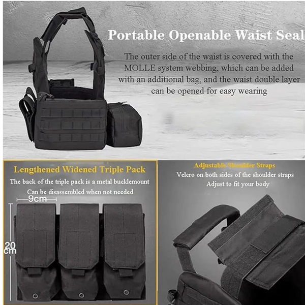 Tactical Men Adjustable Airsoft Vest - Tactical Men Adjustable Airsoft Vest - Image 3 of 5