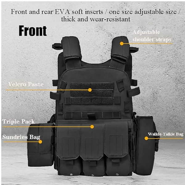 Tactical Men Adjustable Airsoft Vest - Tactical Men Adjustable Airsoft Vest - Image 5 of 5