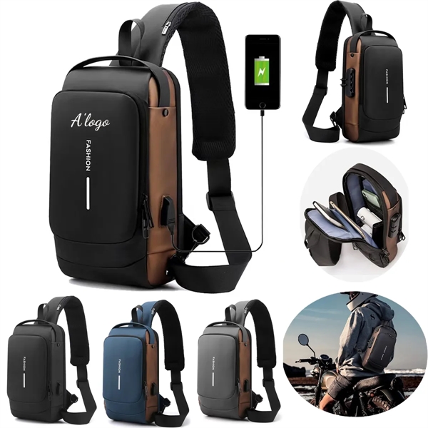 Technology USB Portable Outdoor Men's Cross-body Chest Bag - Technology USB Portable Outdoor Men's Cross-body Chest Bag - Image 0 of 7