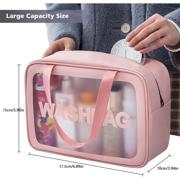 Translucent Toiletry Bag with with Handy Handle - Translucent Toiletry Bag with with Handy Handle - Image 1 of 5