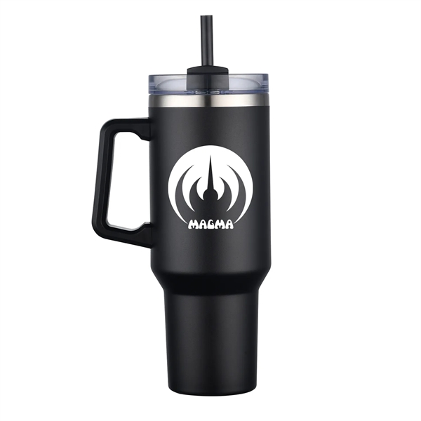 40 Oz Stainless Steel Travel Mug with Lid & Straw - 40 Oz Stainless Steel Travel Mug with Lid & Straw - Image 1 of 6