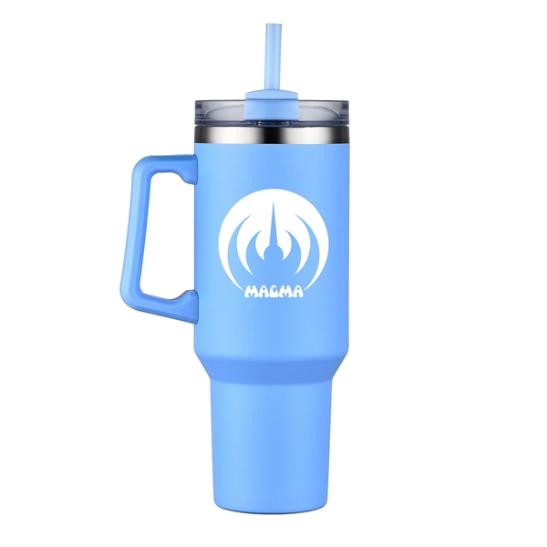 40 Oz Stainless Steel Travel Mug with Lid & Straw - 40 Oz Stainless Steel Travel Mug with Lid & Straw - Image 3 of 6