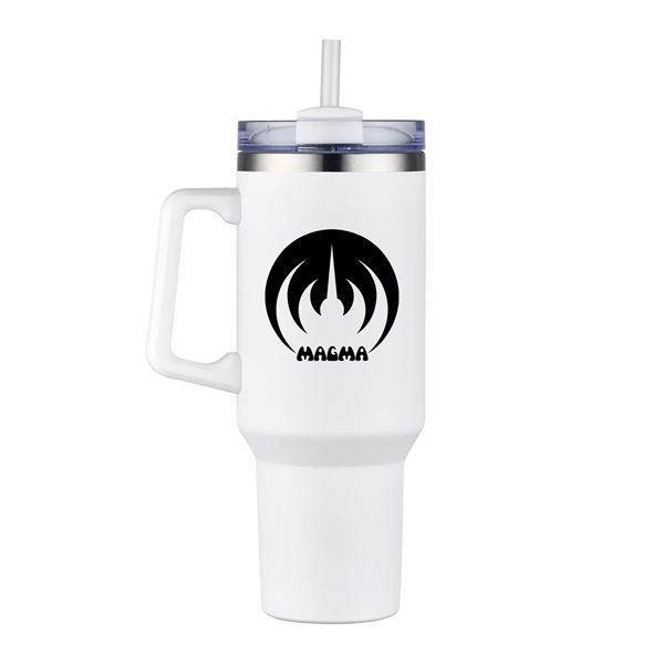 40 Oz Stainless Steel Travel Mug with Lid & Straw - 40 Oz Stainless Steel Travel Mug with Lid & Straw - Image 6 of 6