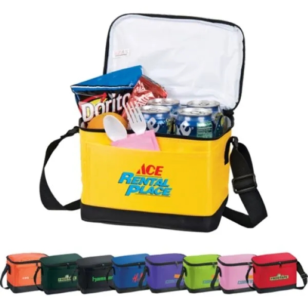 Compact Insulated Zipper Cooler Bag w/ Front Pocket 9"x7"x7" - Compact Insulated Zipper Cooler Bag w/ Front Pocket 9"x7"x7" - Image 0 of 1
