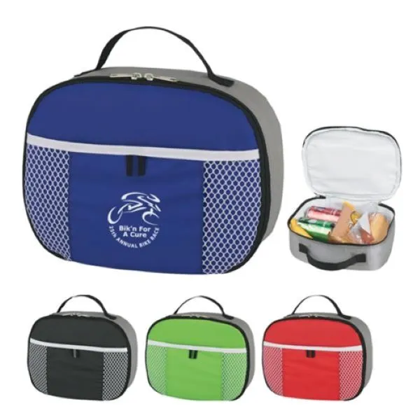 Insulated Lunch Zipper Cooler Bag w/ Front Pocket 11"x8"x3.5 - Insulated Lunch Zipper Cooler Bag w/ Front Pocket 11"x8"x3.5 - Image 0 of 2