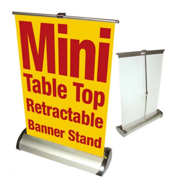 Mini Table Top Retractable Roll Up Banners Stand - Mini Table Top Retractable Roll Up Banners Stand - Image 1 of 1