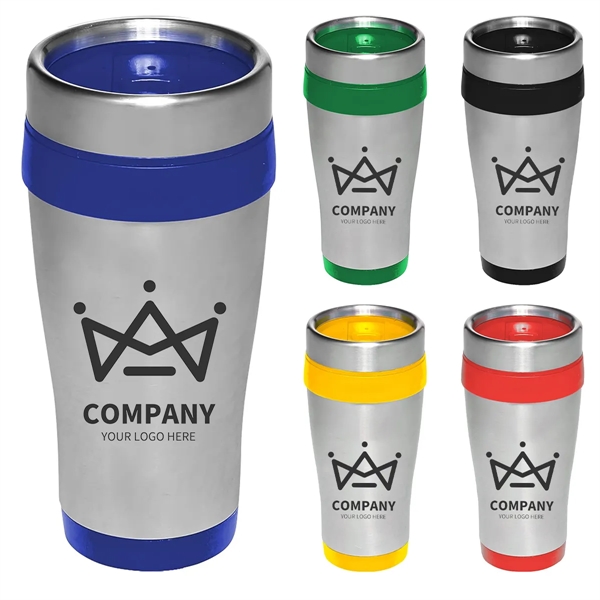 Custom Insulated Stainless Steel Travel Mugs 14 oz. with Lid - Custom Insulated Stainless Steel Travel Mugs 14 oz. with Lid - Image 0 of 3