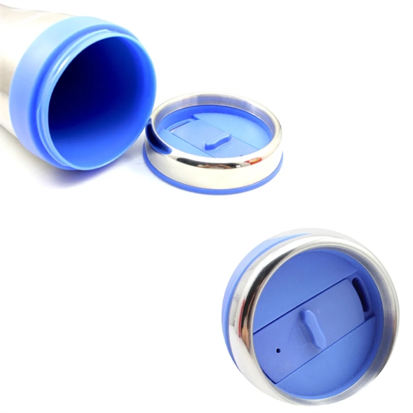 Custom Insulated Stainless Steel Travel Mugs 14 oz. with Lid - Custom Insulated Stainless Steel Travel Mugs 14 oz. with Lid - Image 2 of 3