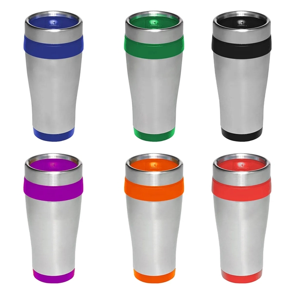 Custom Insulated Stainless Steel Travel Mugs 14 oz. with Lid - Custom Insulated Stainless Steel Travel Mugs 14 oz. with Lid - Image 3 of 3