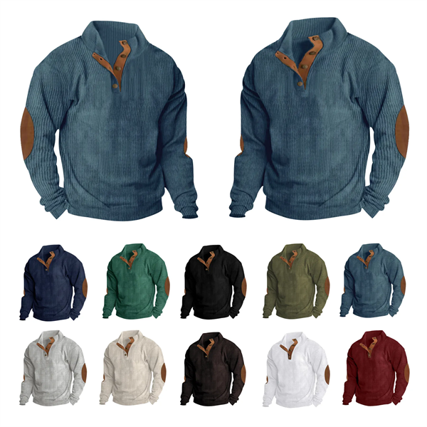 Men's Fashion Vintage Corduroy Sweatshirts Tops - Men's Fashion Vintage Corduroy Sweatshirts Tops - Image 1 of 15