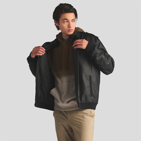 Men's Faux Leather Iconic Racer Jacket - Men's Faux Leather Iconic Racer Jacket - Image 4 of 10