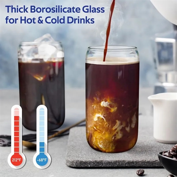 Pipette Glass Cup 18oz Set of 4 with Lid and Straw - Pipette Glass Cup 18oz Set of 4 with Lid and Straw - Image 2 of 5