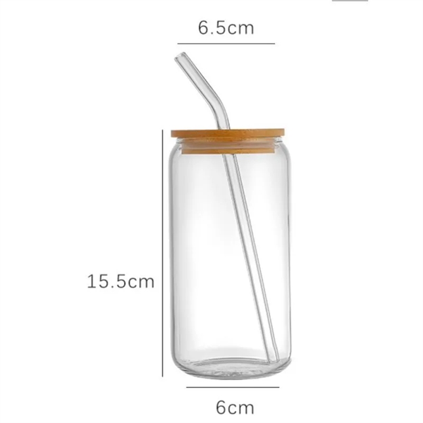 Pipette Glass Cup 18oz Set of 4 with Lid and Straw - Pipette Glass Cup 18oz Set of 4 with Lid and Straw - Image 4 of 5