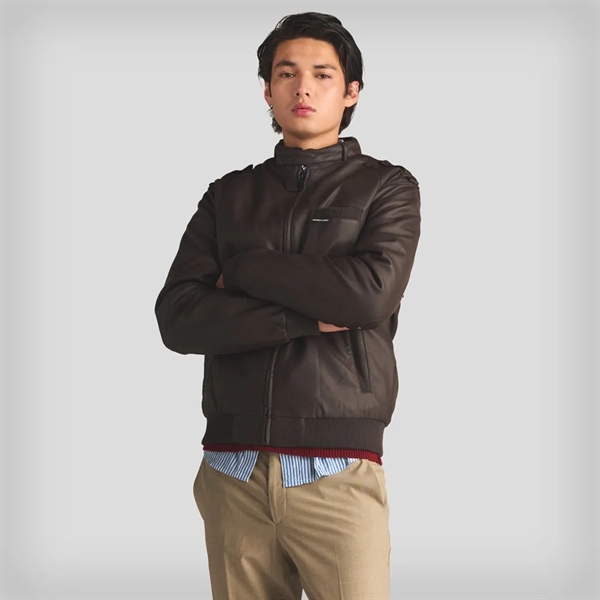 Men's Faux Leather Iconic Racer Jacket - Men's Faux Leather Iconic Racer Jacket - Image 7 of 10